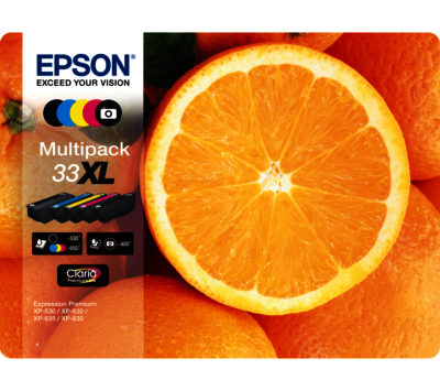 EPSON No. 33 Oranges XL 5-Colour Ink Cartridges - Multipack EPSON No. 33 Oranges XL 5-Colour Ink Cartridges - Multipack
